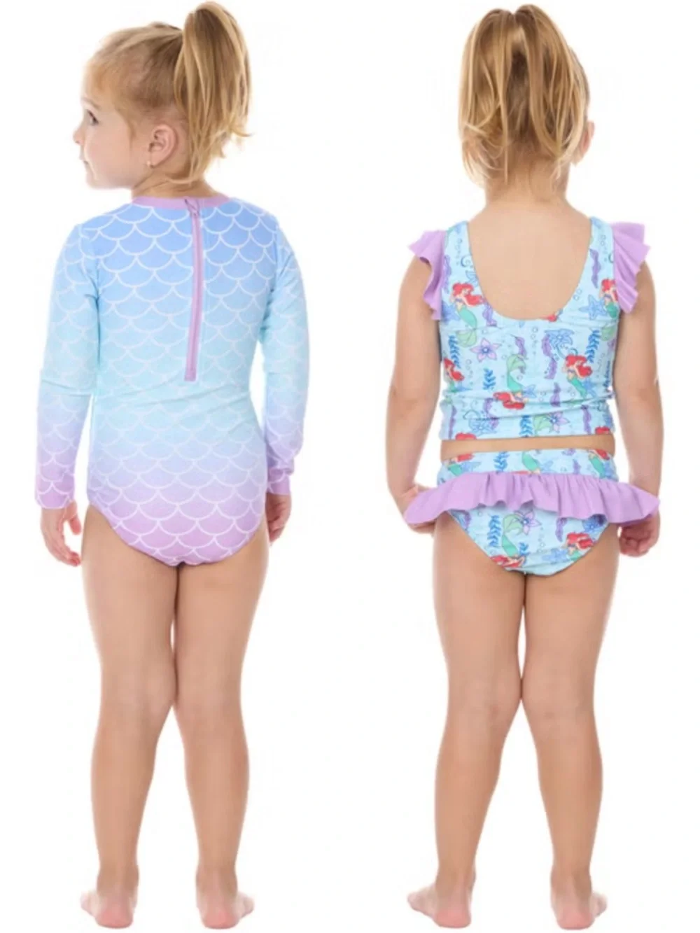 NWT. Disney Ariel Character Kids' 3-piece Swim Suit Set.